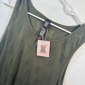 Savage X Fenty Burnout Tank Top XXL Olive Green Sleeveless Crew Neck NWT